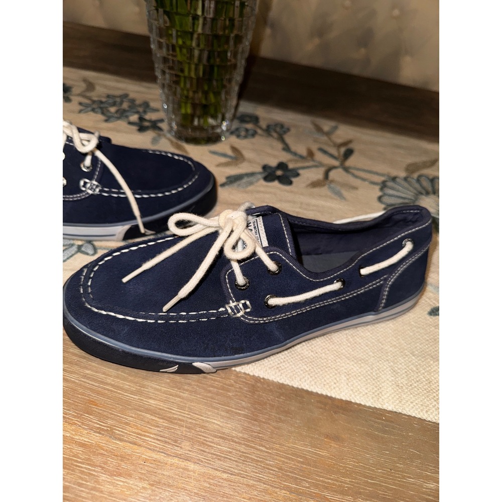 Nautica Mens Navy Suede Boat Shoes Lace Up Size 9 NM238F - Picture 3 of 7